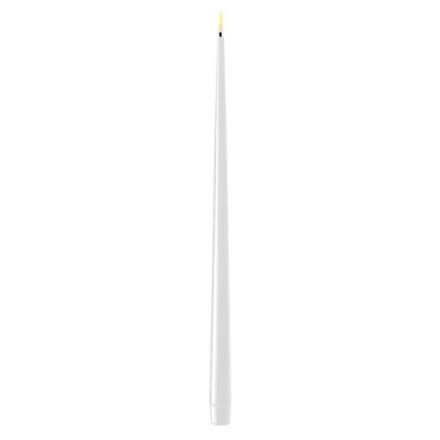 salg af Kunstig LED stagelys, real flame - 2 stk. hvid lak - 38 cm. - kunstige stearinlys