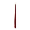 salg af Kunstig bordeaux LED kertelys med lak - 2 stk. - H28 cm.
