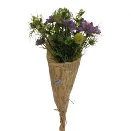 salg af Lilla buket, håndbunden 65 cm. - kunstige buketter