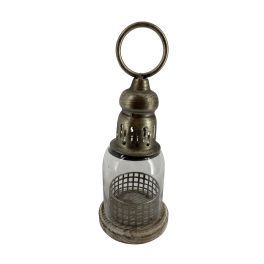 salg af Metal lanterne, m/træbund, H33 cm.