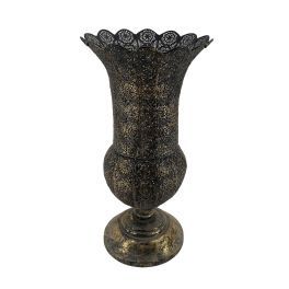 salg af Metal vase/pokal, sort/guld - 44 cm.