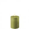salg af Kunstig olivengrøn LED bloklys - 7,5*10 cm.