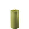 salg af Kunstig olivengrøn LED bloklys 7,5*15 cm.