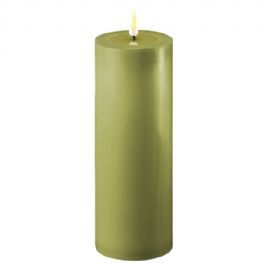 salg af Kunstig olivengrøn LED bloklys 7,5*20 cm.
