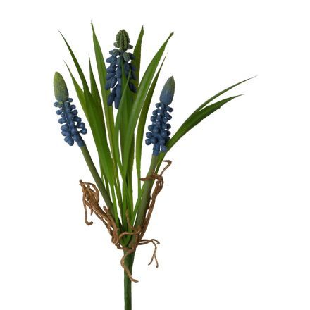salg af Perle Hyacint i bundt, blå,  22 cm. - kunstige blomster