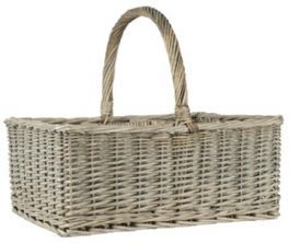 salg af Picknick kurv, grå flet - L48 cm.
