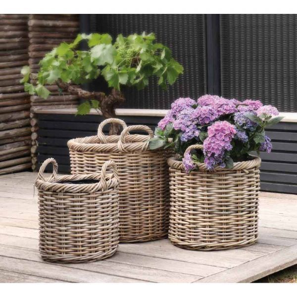 Rattan kurv, Ø40 cm. Kurve Hilmars Kunstige Planter