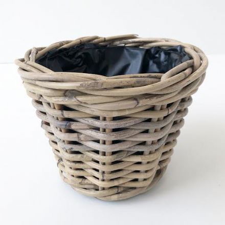 salg af Rattan kurv, lys grå - ø22 cm.