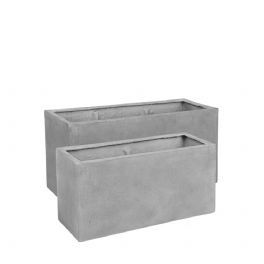 salg af Lysegrå plantekasse, glasfiber - L100-B40-H50 cm. - lager januar 22