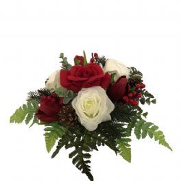 salg af Kunstig rød julebuket, H35 cm.