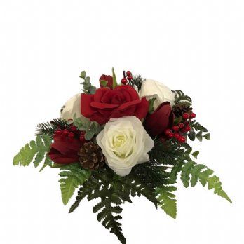 salg af Kunstig rød julebuket, H35 cm.