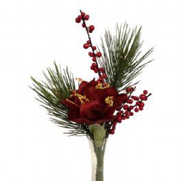 salg af Kunstig rød julebuket - H50 cm.