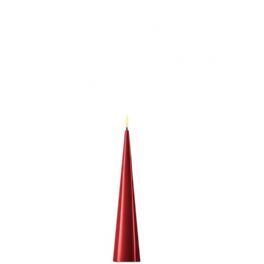 salg af Rød lak LED keglelys, 20 cm. - kunstige stearinlys