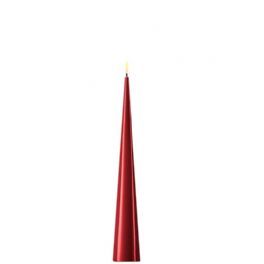 salg af Rød lak LED keglelys, 28 cm. - kunstige stearinlys