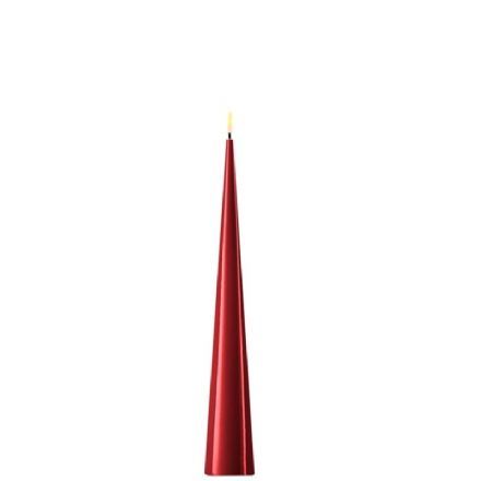 salg af Kunstig rød LED lak keglelys, 28 cm. - kunstige stearinlys