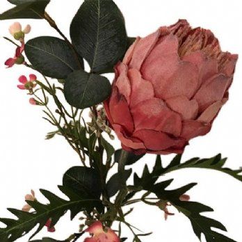 salg af Kunstig støvet rosa buket, H40 cm.