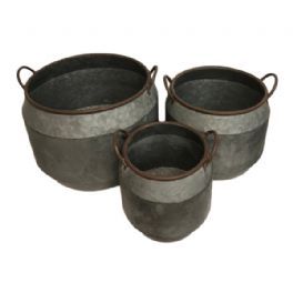 salg af Zink balje med håndtag - Ø26*H25 cm.