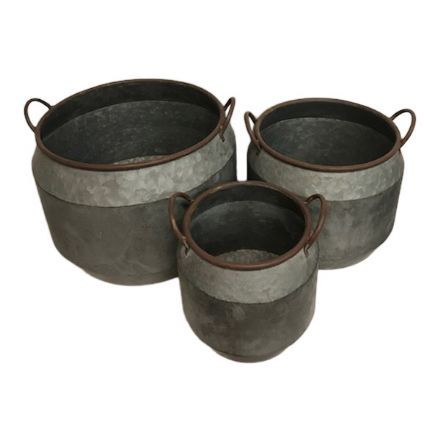 salg af Zink balje med håndtag - Ø26*H25 cm.