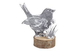 salg af Sink fugl på træfod, 12*15 cm.