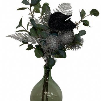 salg af Kunstig julebuket, Sølv - H55 cm.