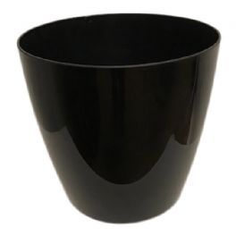 salg af Sort plast krukke, med hjul - Ø36-H35 cm.