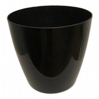 salg af Sort plast krukke, med hjul - Ø36-H35 cm.