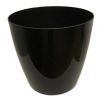 salg af Sort plast krukke, med hjul - Ø36-H35 cm.