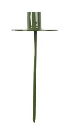 salg af Spyd til kertelys, grøn metal - H12 cm.