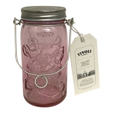 salg af Tivoli lyskæde i glas - rosa - kunstig lys