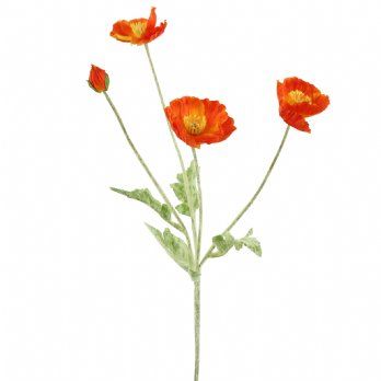 salg af Kunstig valmue, rød orange - H55 cm.
